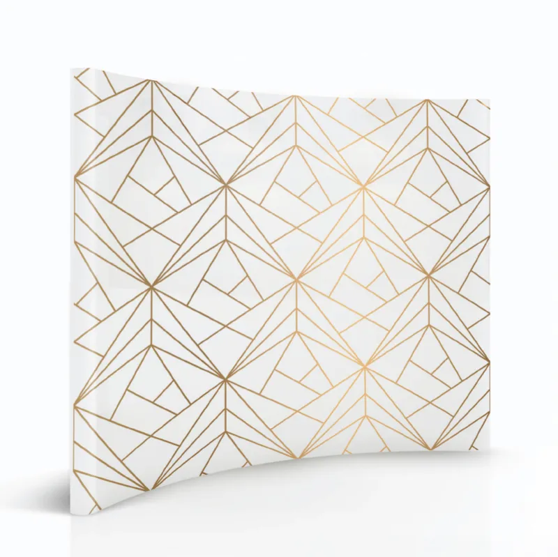 Fundal alb cu model Art Deco auriu